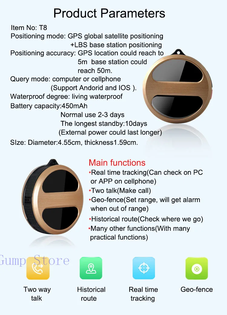 Точный мини gps локатор A9 ожерелье поддержка gps LBS SOS wifi 5 дней в режиме ожидания Позиционирование трекер для пожилых детей Домашние Животные Кошки Собаки