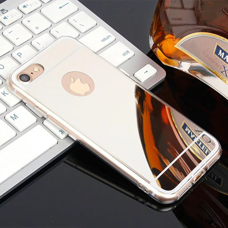 Silver Модный Роскошный мягкий чехол-накладка для iphone 8 Plus 5, 5S, SE, 6, 6 S, 7 Plus, зеркальный чехол, защитный чехол для телефона, Золотая Роза, перчатка - Цвет: Silver