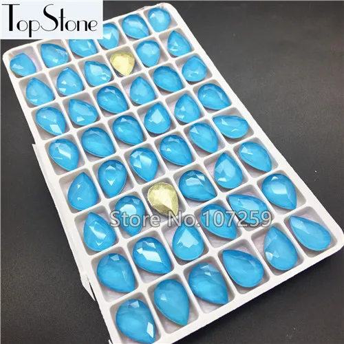 Aquamarine TopStone мокко стеклянный кристалл в форме слезы причудливый Камень 10x14 мм 13x18 мм 20x30 ММ Pointback Drop Стразы разных цветов - Цвет: Aquamarine