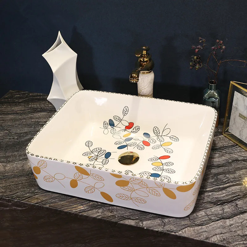 Фабрика Jingdezhen ручная роспись керамическая раковина умывальник раковины чаши для