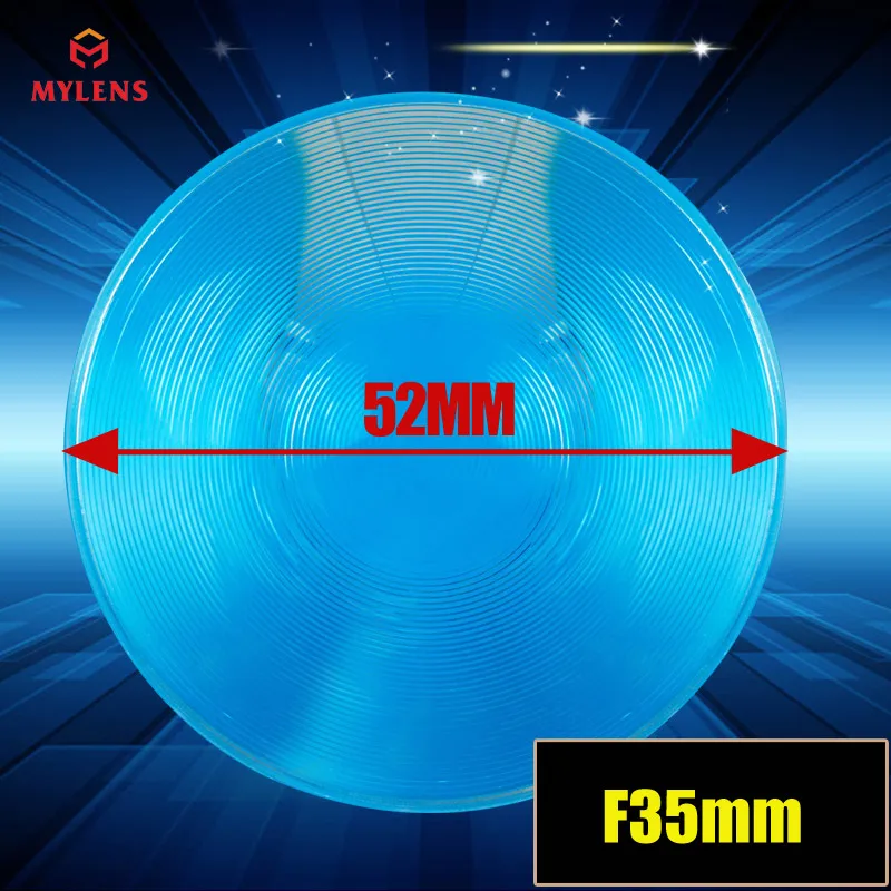 

Diameter 52mm Fresnel Lens DIY TV Projection Solar Cooker,Focal length 35mm,Facula Size Diameter 1.5MM,High light condenser