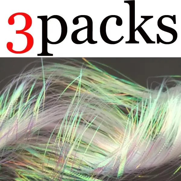 3packs 3 упаковки/лот гофрированные блестящие нити Gliss' N светящиеся вспышки переливающиеся flashbou синтетические материалы для завязывания мушек имитируют чешуйку рыбы - Цвет: 3packs