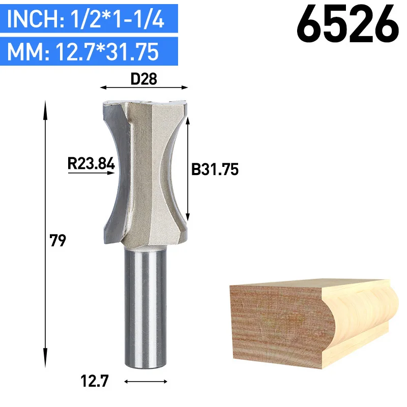 

Boboaldo Фреза для дерева полукруглая 1/2" 1/4" 2-флейтовая