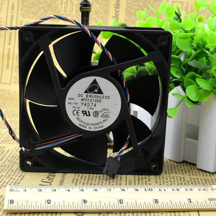 Delta winds 12038 12V1.6A AFC1212DE 4 ШИМ умный термостат провод шасси вентилятор|chassis fan|wire