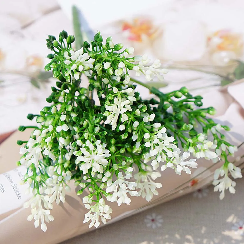 

15 heads silk lavender artificial plastic flowers grain decorative Simulation of aquatic plants vases for home wedding decora