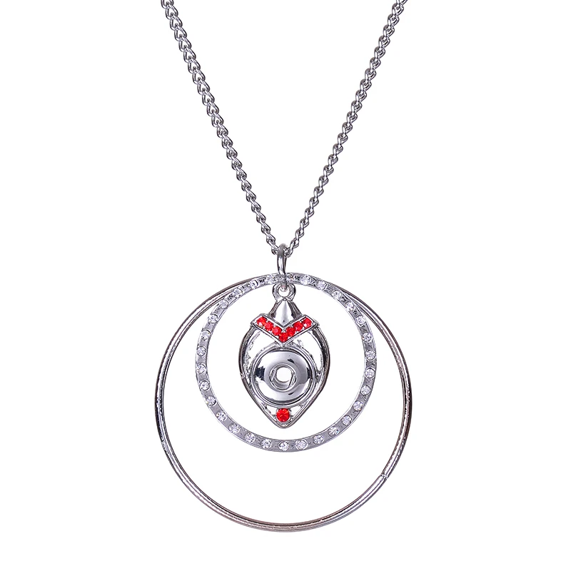 2018 New Arrivals Classic Choker Long Snap Necklace Silver Plated Pendant for Women Lady 18mm Button Jewelry | Украшения и