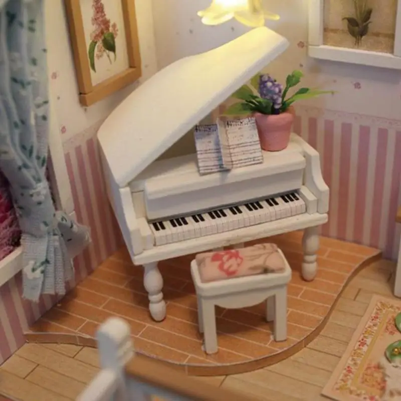 3D деревянный кукольный домик Ассамблеи Дом DIY Craft девушки принцесса кукольный домик с мебелью Пылезащитный Чехол DIY миниатюрный кукольный домик