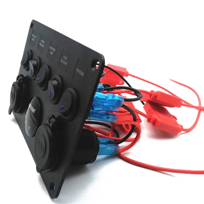 Зажигалка переключатель панель розетка двойной порт DC 12 V/24 V 5V 2.1A + напряжение
