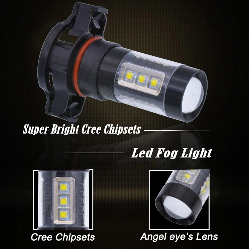 H16 5202 туман свет 80 Вт creechip LED автомобиля Стилизация лампа авто огни 6000 К ксенон