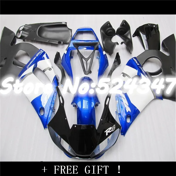 

Injection High grade ABS fairing kit for YZF-R6 1998-2002 black blue YZF R6 bodywork fairings set 98 99 00 01 02
