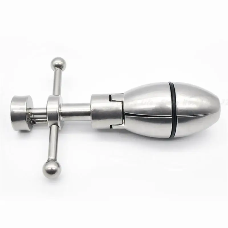 Stainless steel stretching anal dilator plug with lock locking butt extension toys dilatador beads balls | Красота и здоровье