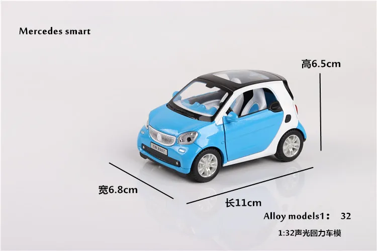 1:32 Мини Смарт ForTwo модель автомобиля сплав металла литья под давлением модель автомобиля коллекция подарок автомобили игрушки для детей