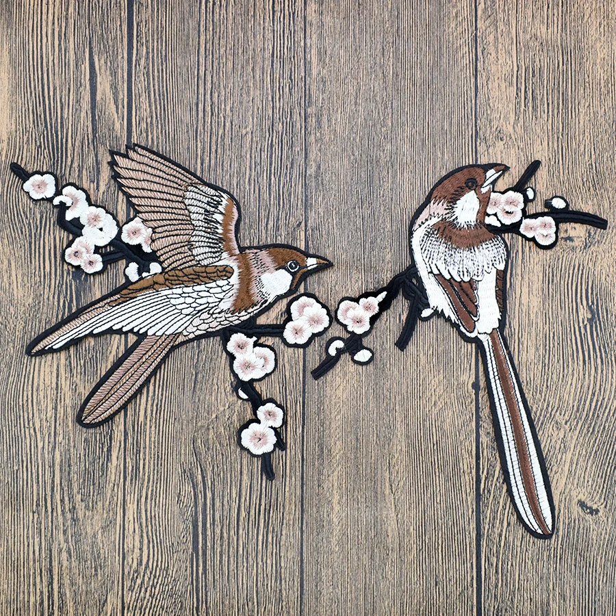 1 шт. вышитый цветок патчи для одежды железные на нашивки &quotптицы&quot аппликация