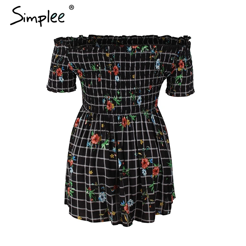 Летнее женское платье Simplee с защипами цветочным принтом 2019 элегантное открытое