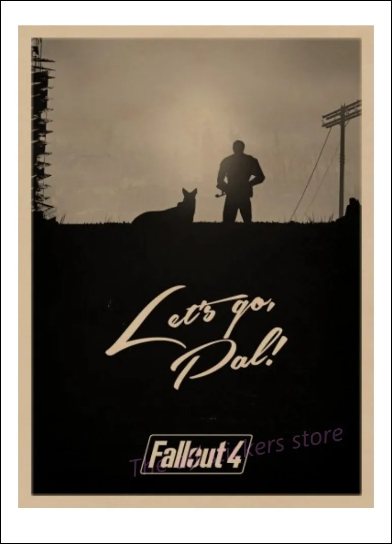Fallout 3 4 игровой плакат серия Fallout игра Ретро плакат, крафт-бумага для бара кафе домашний декор Настенная роспись/2030