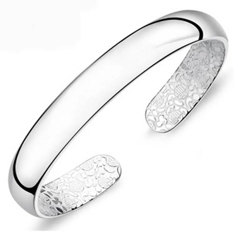 Гладкий модный открывающийся браслет S999 для влюбленных|f bracelet|silver open braceletopen bracelet |