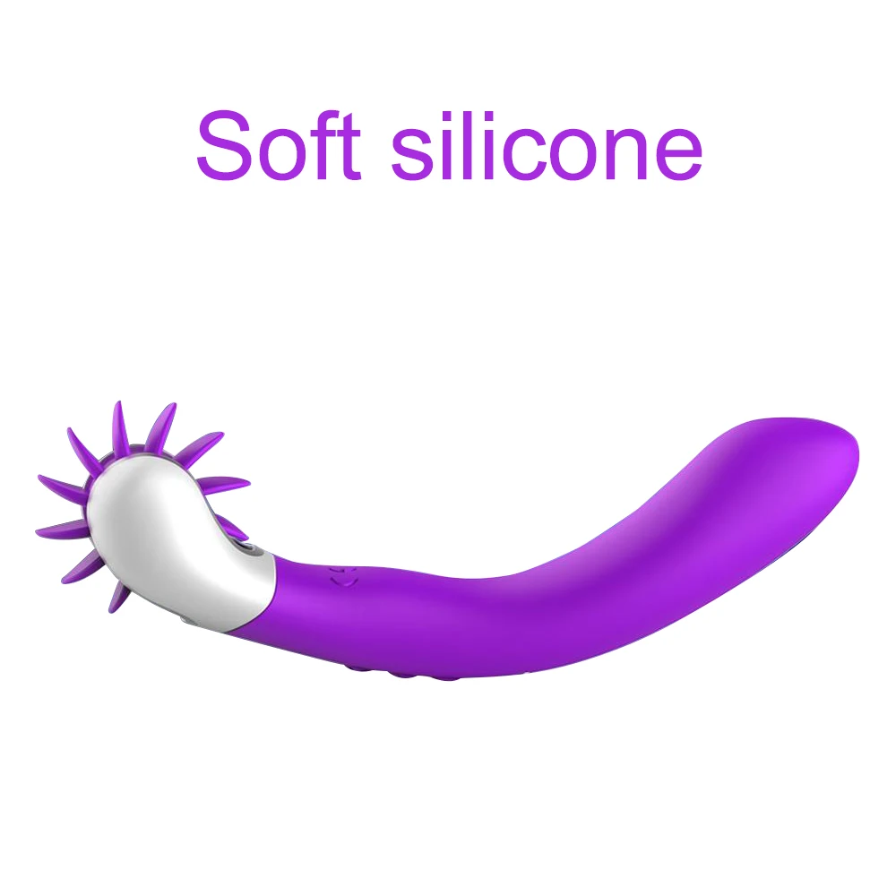 Вибратор в форме языка лижание вращения G Spot Дилдо 12 Скоростей клитора стимулятор