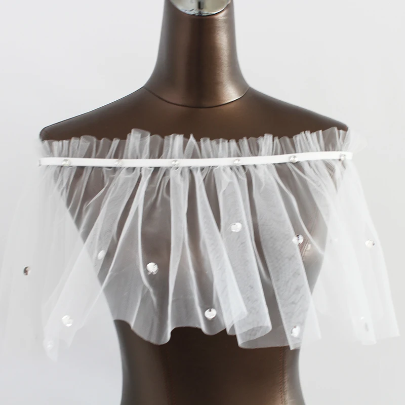 ZUOYITING Свадебная куртка цвета слоновой кости тюль с открытыми плечами женская