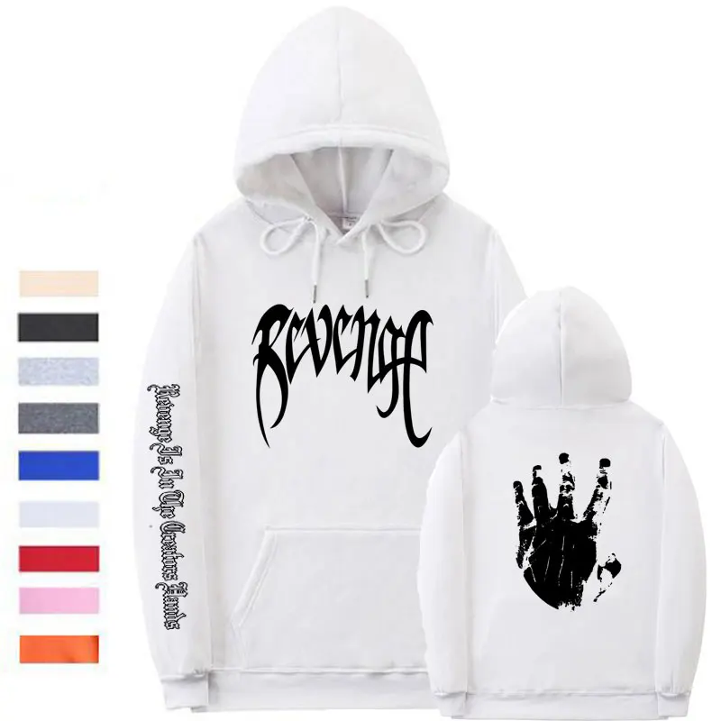 White XMS143 Xxxtentacion Толстовка Revenge мужские/женские свитшоты Рэпер Хип Хоп пуловер с капюшоном свитера мужские/женские уличные - Цвет: White XMS143
