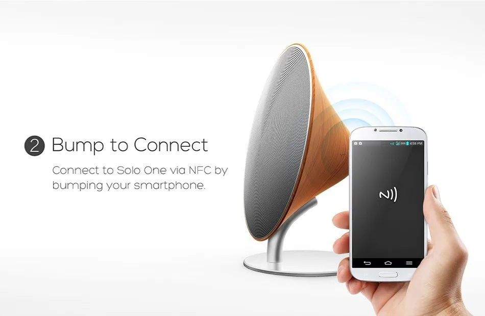 Деревянный портативный беспроводной динамик сабвуфер Solo One Bluetooth NFC полный диапазон 2,0 каналов сенсорная поверхность AUX домашний аудио для телефона