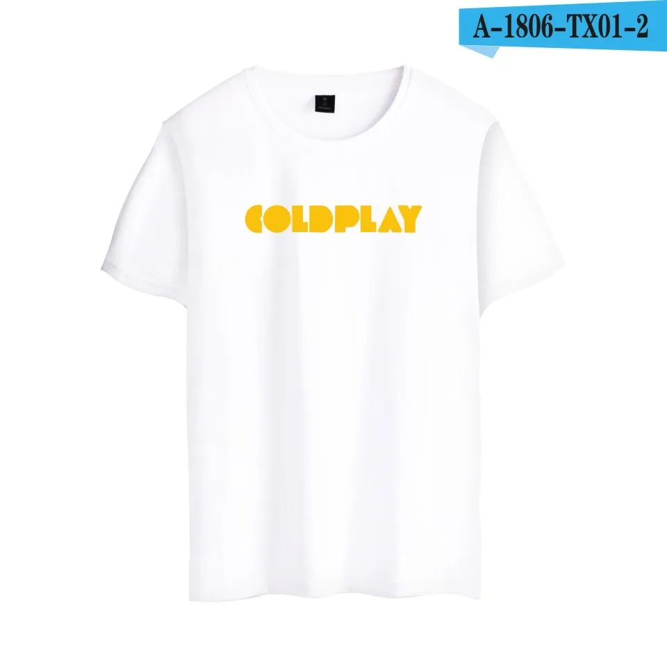 White Топ группа одежды coldplay Britpop Альтернативная рок хлопковая футболка с коротким рукавом для мужчин и женщин хип-хоп Футболка - Цвет: White