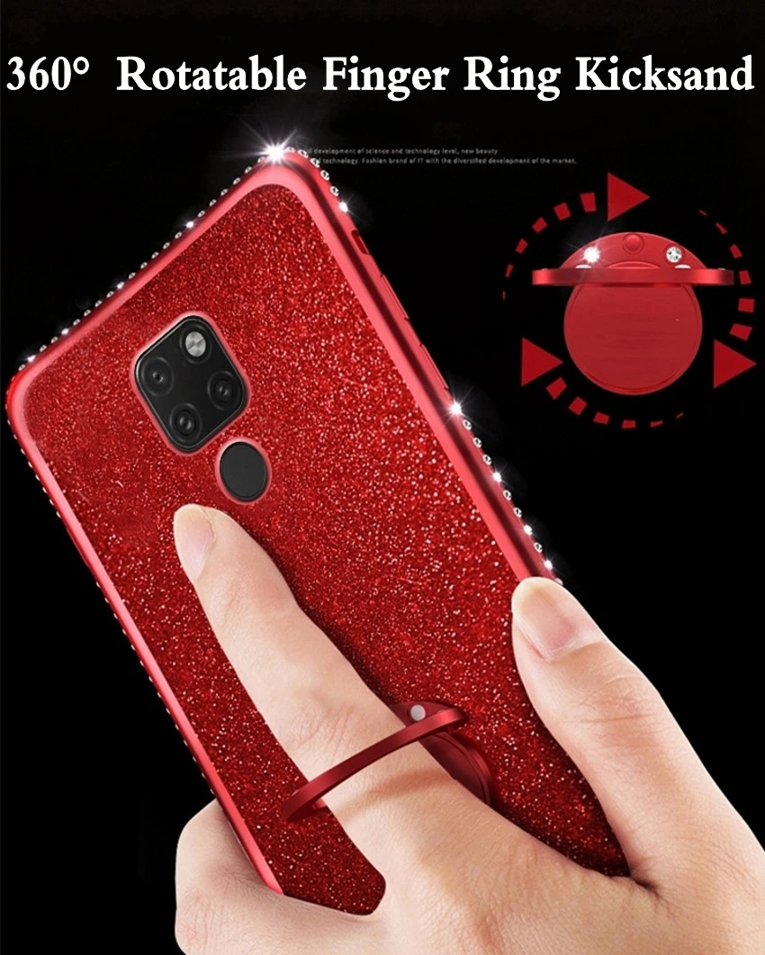 Роскошный блестящий бриллиантовый чехол для телефона Huawei Mate 30 Pro мягкий с