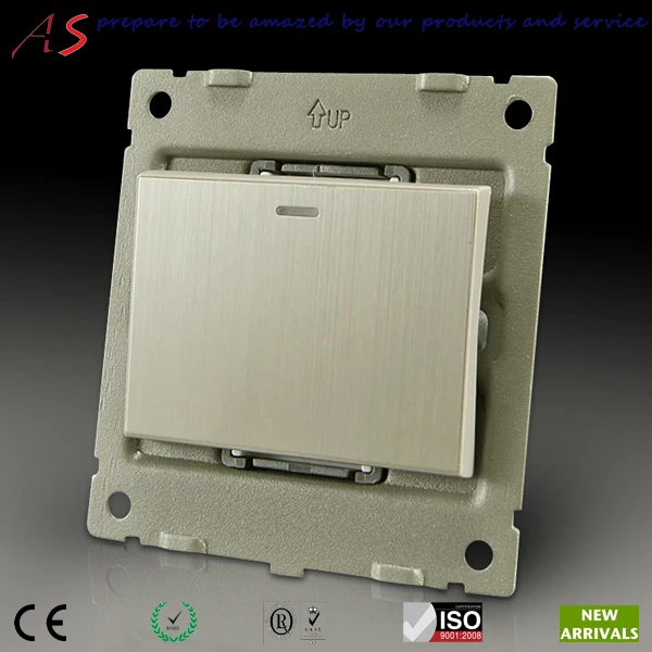 electrical accessories wall mounted brushed stainless steel single gang 1 way ultra-thin switch | Обустройство дома