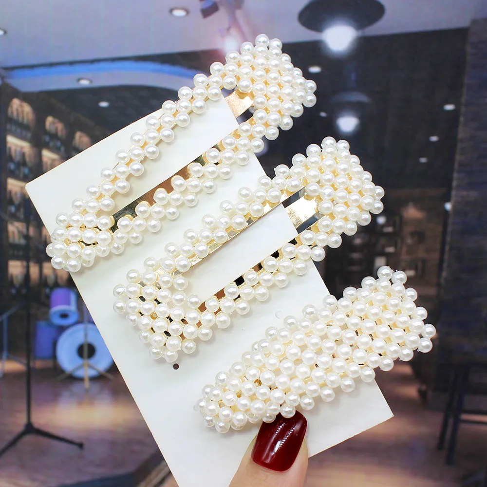 3pcs per set Ins Fashion 1 комплект женские элегантные жемчужные заколки для волос сладкий головной убор шпильки заколки аксессуары для волос из ацетатного волокна Набор для волос - Цвет: 3pcs per set
