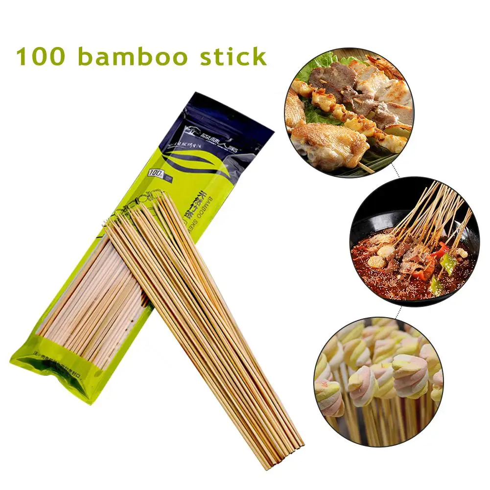 Барбекю кемпинг шампуры для барбекю шампур кебаба бамбуковые вертела 100 шт