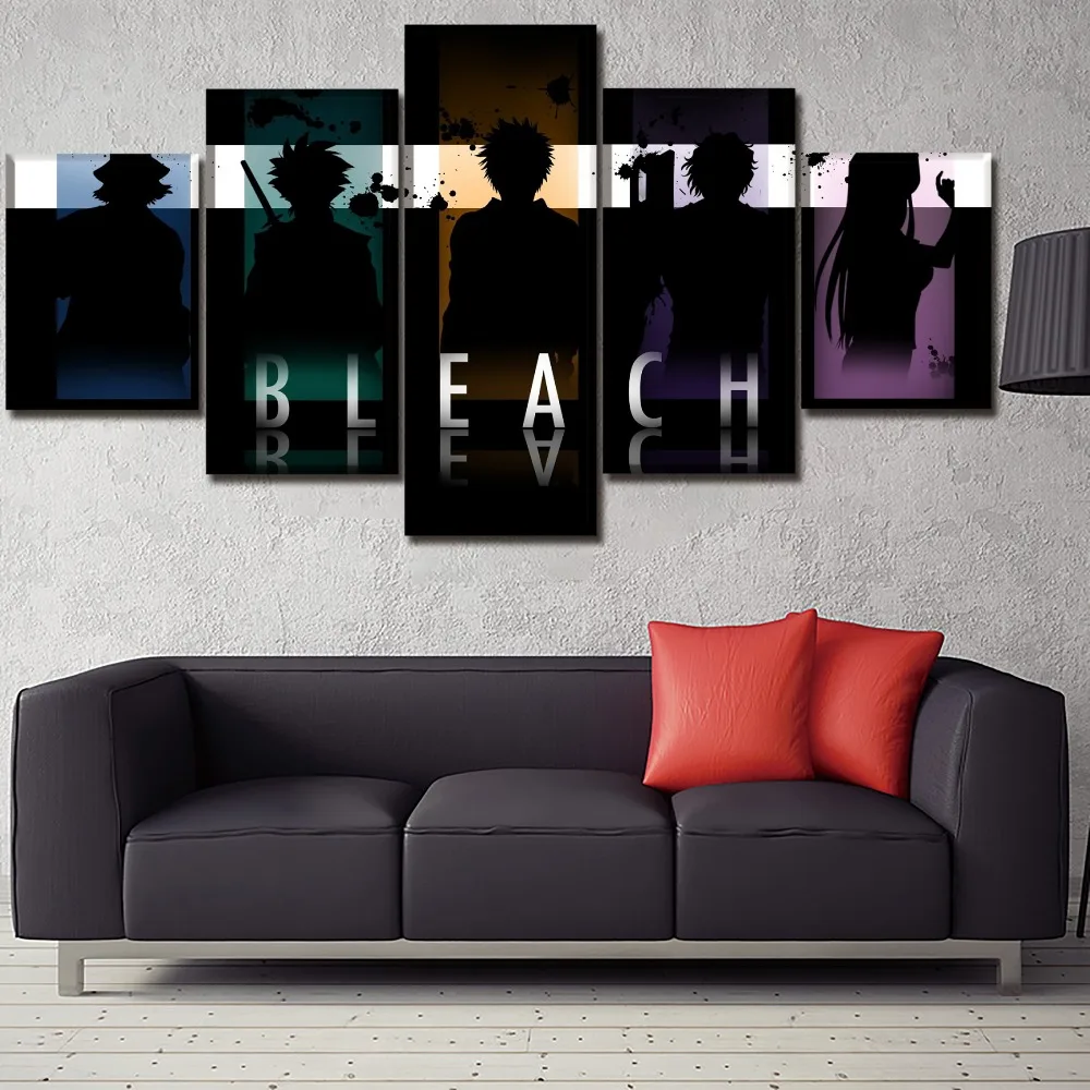 Canvas Poster Wall Art HD Prints 5 Pieces Anime Bleach Paintings For Modern Living Room Decorative Modular Picture Framework | Дом и сад