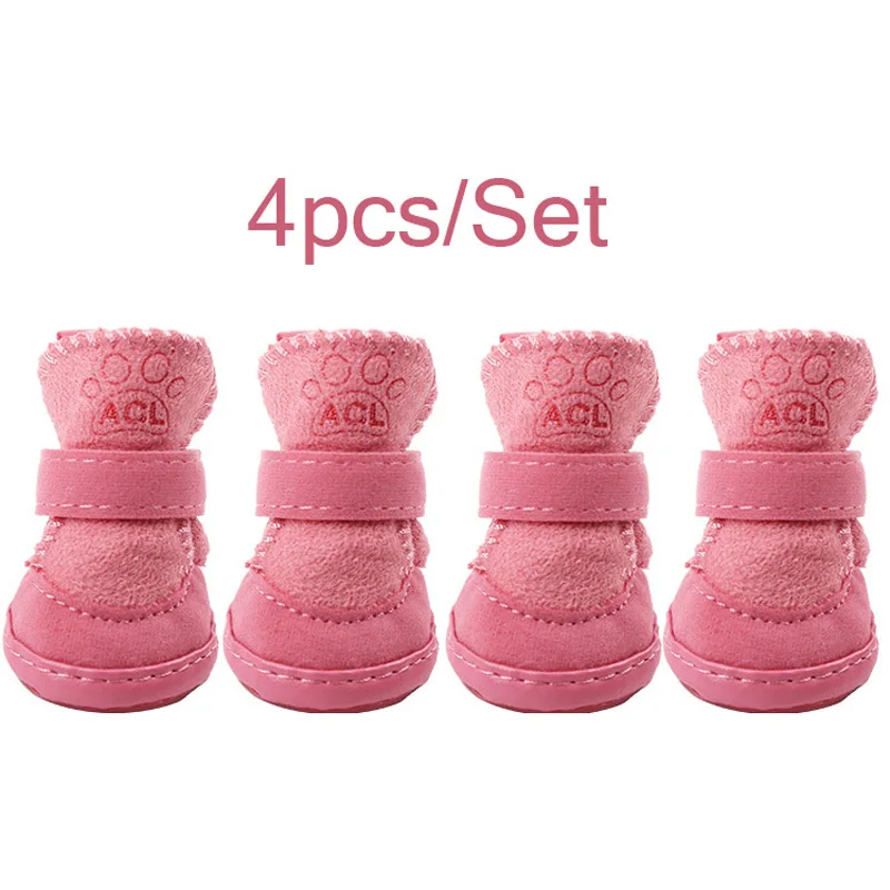 Зимняя Толстая Теплая Обувь для собак 4 шт./компл. уличные зимние Нескользящие
