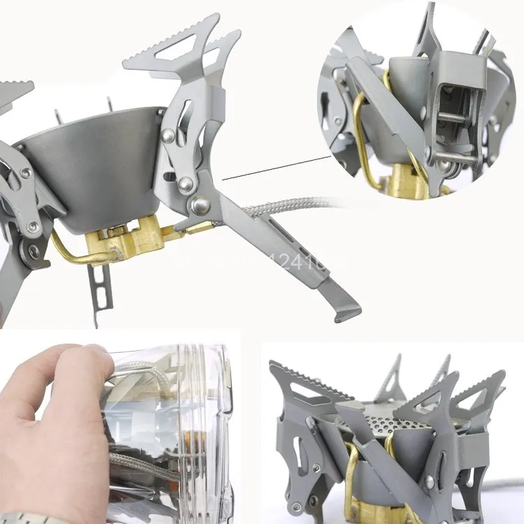 FMS-100T складные горелки для отдыха на природе, газовая плита, трансформаторы, титановая газовая плита 199 г 2450 Вт