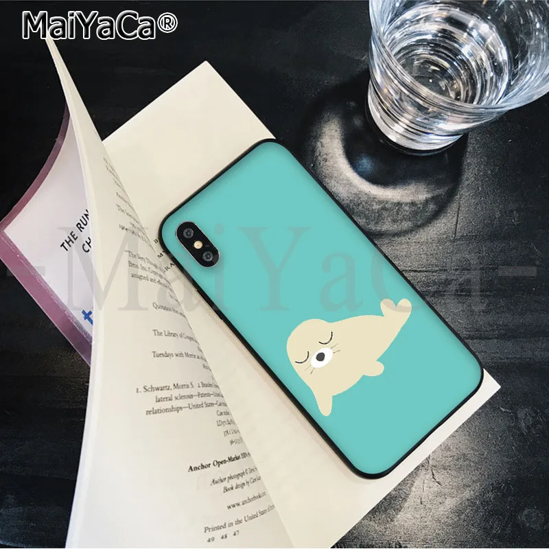MaiYaCa милые животные печать mamegoma Smart Cover черный мягкий чехол для телефона для Apple iPhone 8 7 6 6S Plus X XS MAX 5 5S SE XR