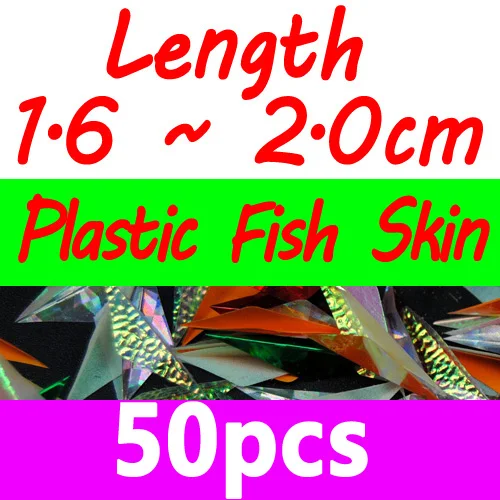 50 plastic size 1 Bimoo 50 шт./пакет нарезана так, чтобы вы смогли Sabiki рыбьей кожи Пластик крылья сверкающих Цвет смешанные цвета для приманки буровая установка для изготовления Материал - Цвет: 50 plastic size 1