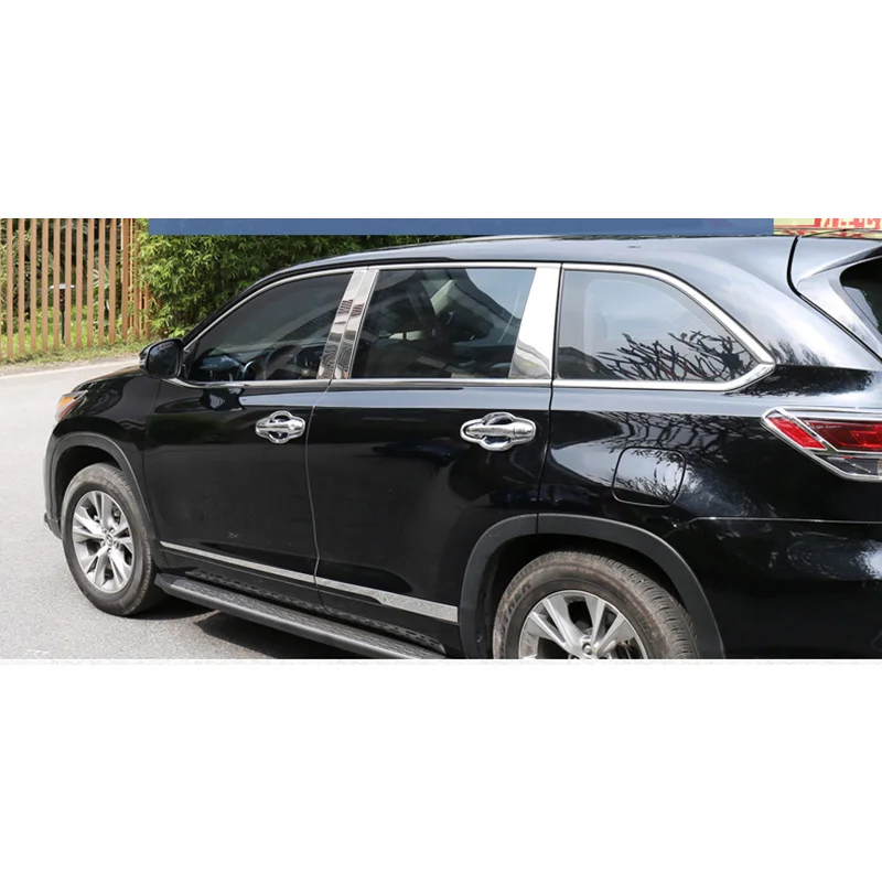 Lsrtw2017 304 нержавеющая сталь окна автомобиля планки для toyota highlander Kluger