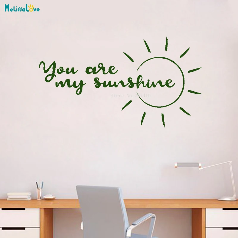 You Are My Sunshine Removable Vinyl Wall Sticker | Quotes Words Inspirational Motivational Goals Life Office Gym Removabl YT1163 Дом и сад