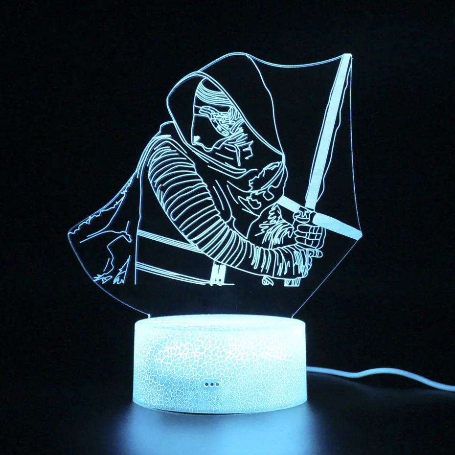 Kylo Ren лампа 3d настольная лампа сенсорный светодиодный светильник с пультом дистанционного управления для детской комнаты проекционный ночной Светильник