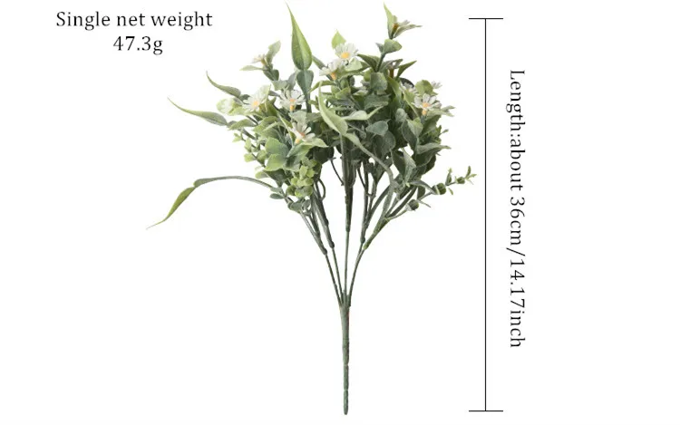36 см Пластиковый искусственный цветок одна ветка ромашка маленькие хризантемы