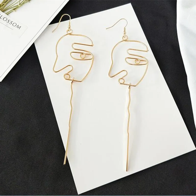 Timlee E099 серьги ручной работы с металлическим художественным лицом в стиле ретро