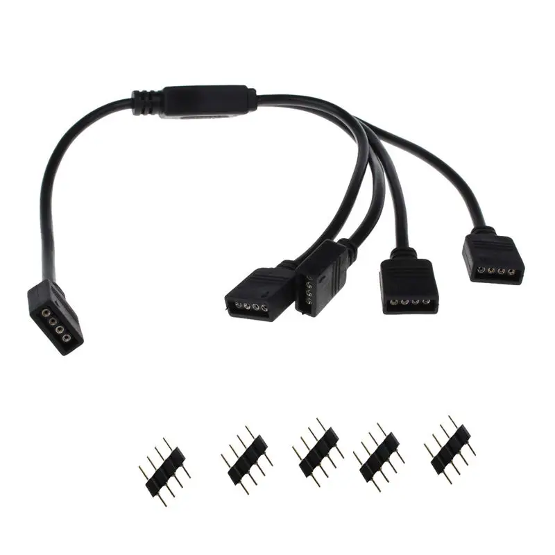 4 Pin 5 Pin коробка передач с соединительный кабель для светодиодной отклонения в размерах на 1-2/1-3/для детей от 1 до 4 RGB/RGBW 4Pin 5Pin разветвитель кабеля для 3528 5050 Светодиодные ленты светильник