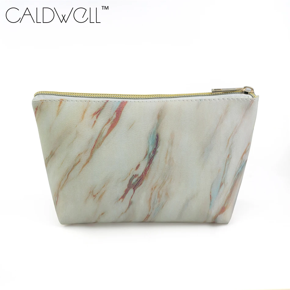 CALDWELL Marble PVC Cosmetic Bag 2018 New Fashion Zipper Storage Portable Ladies Travel Square Makeup Brushes | Красота и здоровье