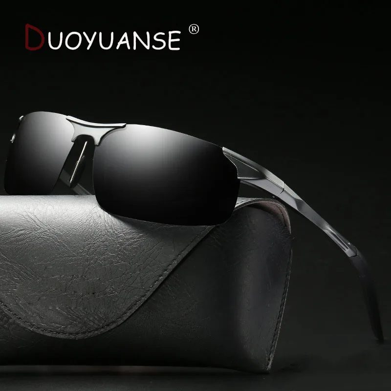 

DUOYUANSE Men Polarized Sunglasses Aluminum Magnesium Sun Glasses Driving Glasses Rectangle Shades For Men Oculos masculino Male