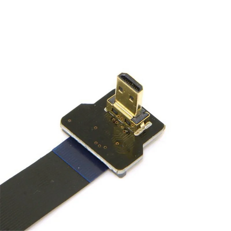 Плоский кабель 0 1 м 90 градусов вверх под углом FPV Micro HDMI совместимый штекер к FPC для