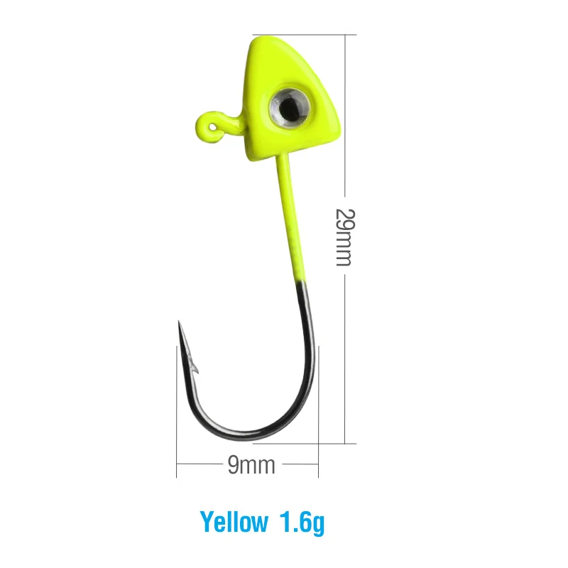 Yellow DONQL 5/10 шт с круглым открытым носком; бронзовых морских рыболовных крючков 1,6g 29 мм колючая Одиночная Jig Head рыболовный крючок для Мягкая приманка приманки для рыбалки на карпа аксессуары - Цвет: Yellow