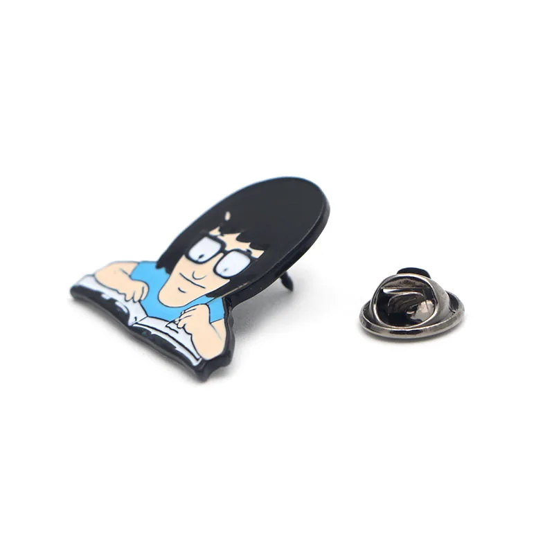 P2131 Dongmanli Bob's Burgers Tina Writing Friend художественная эмалированная брошь, булавки для детей, подарок, джинсовая одежда, значок