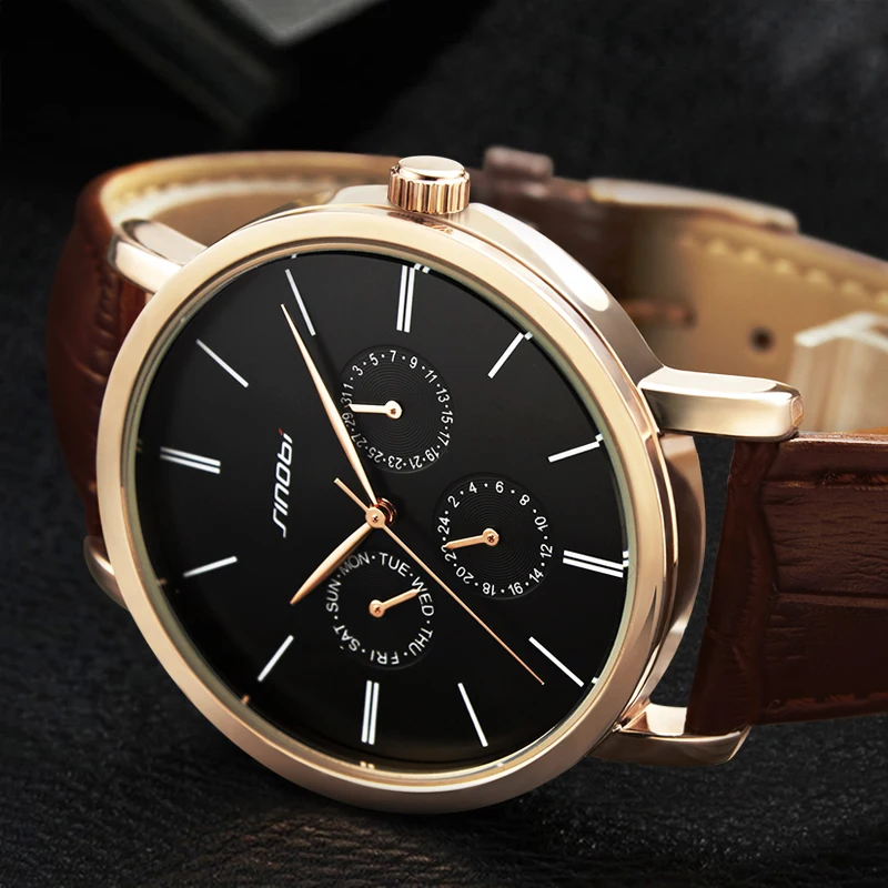 Часы наручные SINOBI Мужские кварцевые брендовые Роскошные водонепроницаемые с