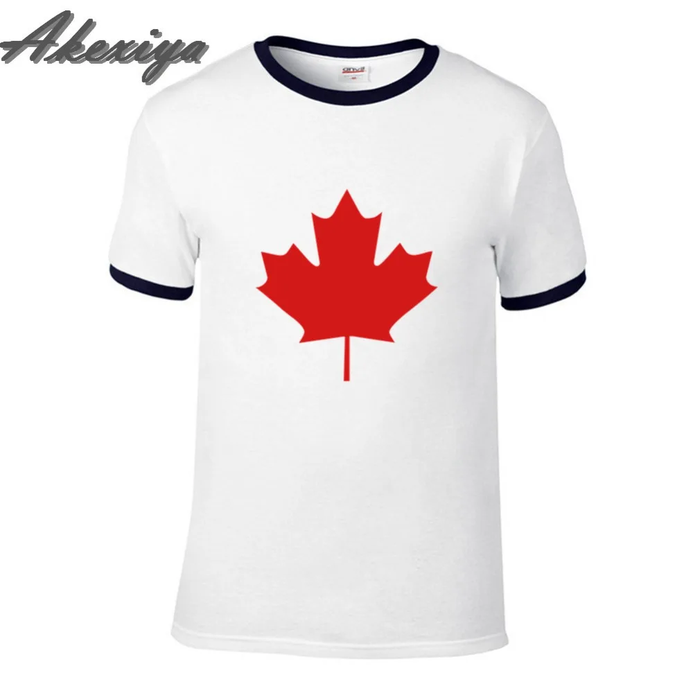 

Casual Canada Flag Maple Leaf Tshirt Homme Fashion Short Sleeve Print O-Neck Mens T Shirts Summer 2019 Tops Patchwork Tee