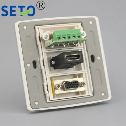86 Тип 3 порта бесплатный припой RCA AV аудио + HDMI гнездо VGA лицевая панель Keystone |