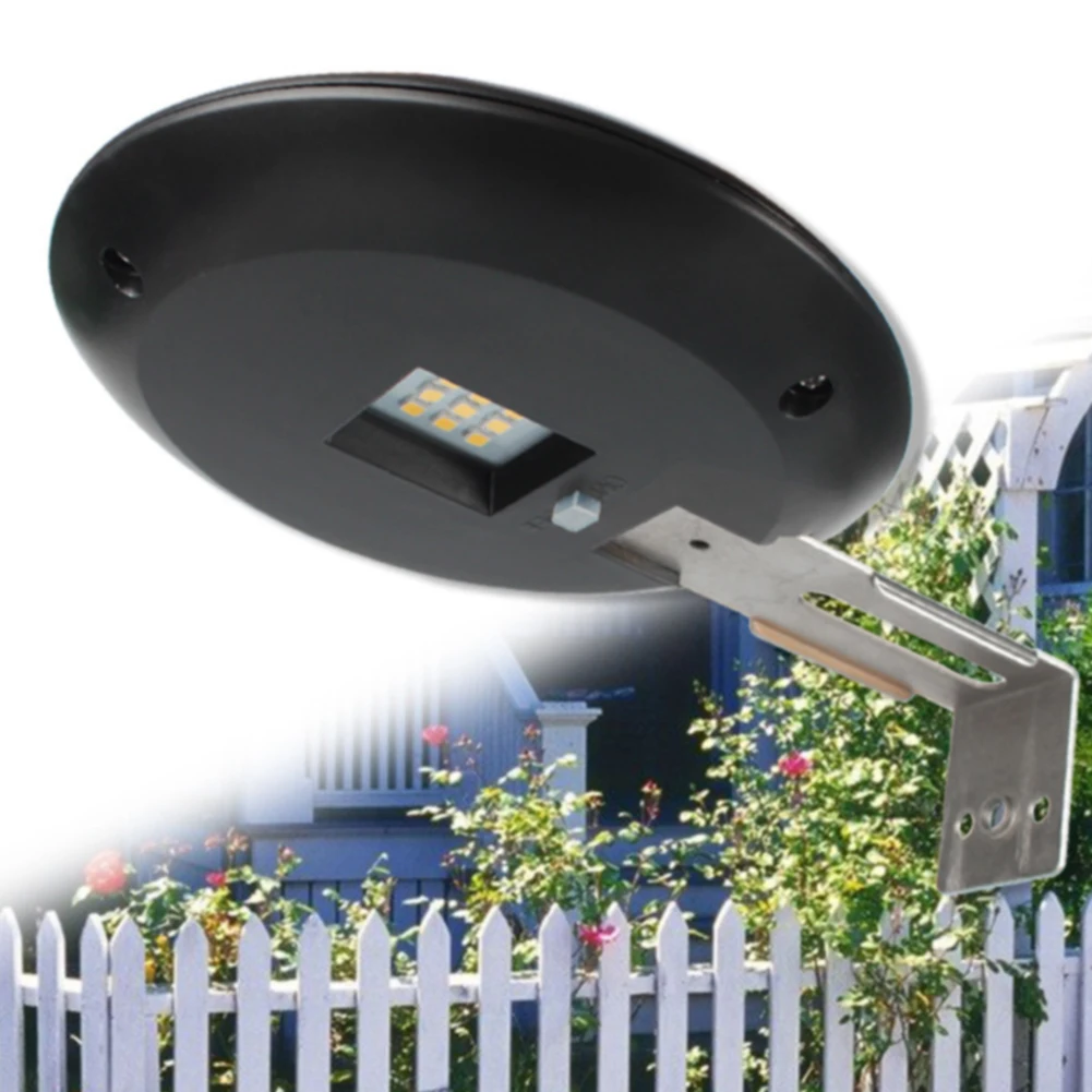 9 LEDs Garden Pathway Solar Powered Sink Round Yard Night Outdoor Home Fence Gutter Grille Light Wall Mount Waterproof |