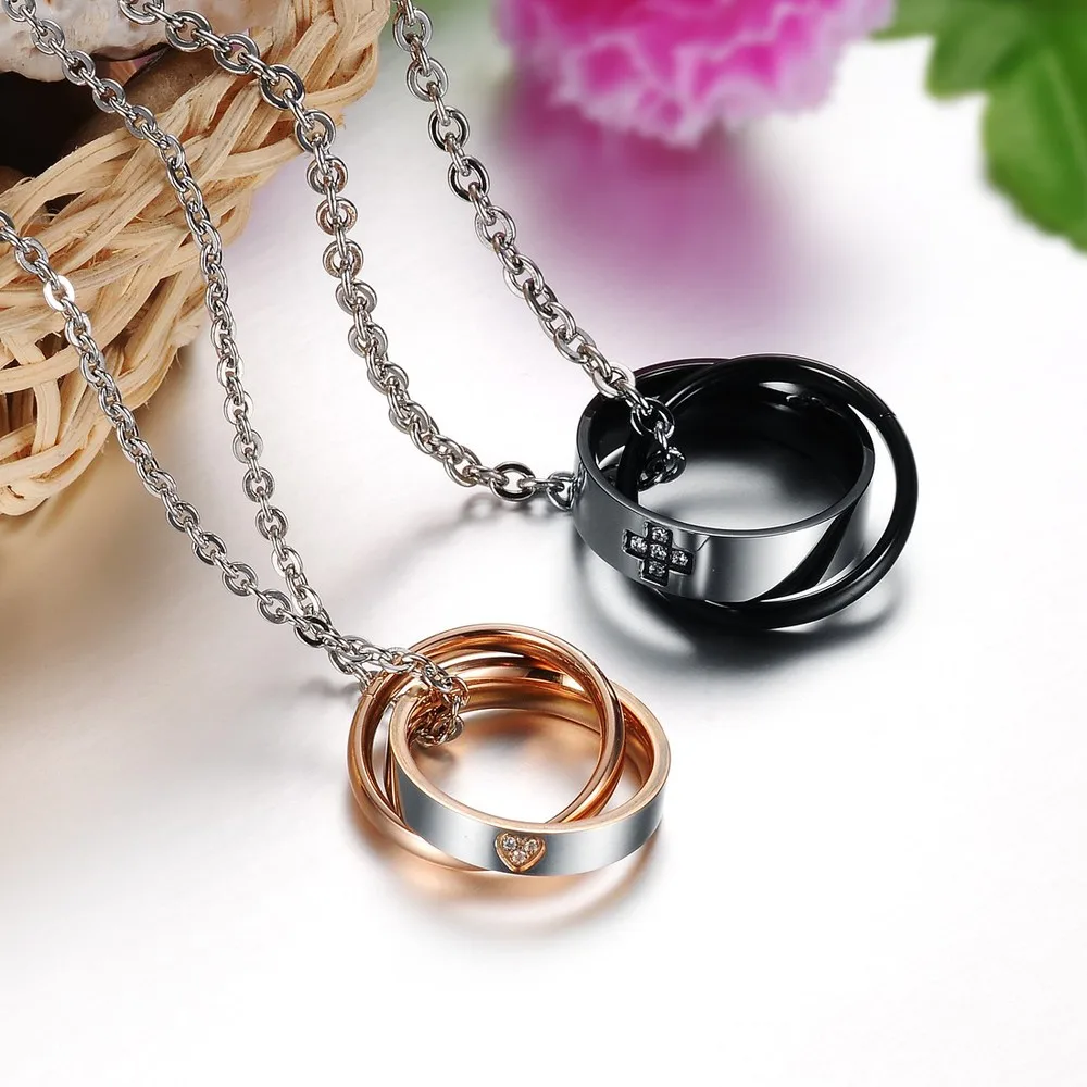 Корейская пара ожерелье Титановые ожерелья Кулоны милое для пар соответствующие